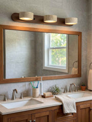 Travira Travertine Duo Sconce – Adjustable Natural Stone Wall Light for Bedroom Hallaway